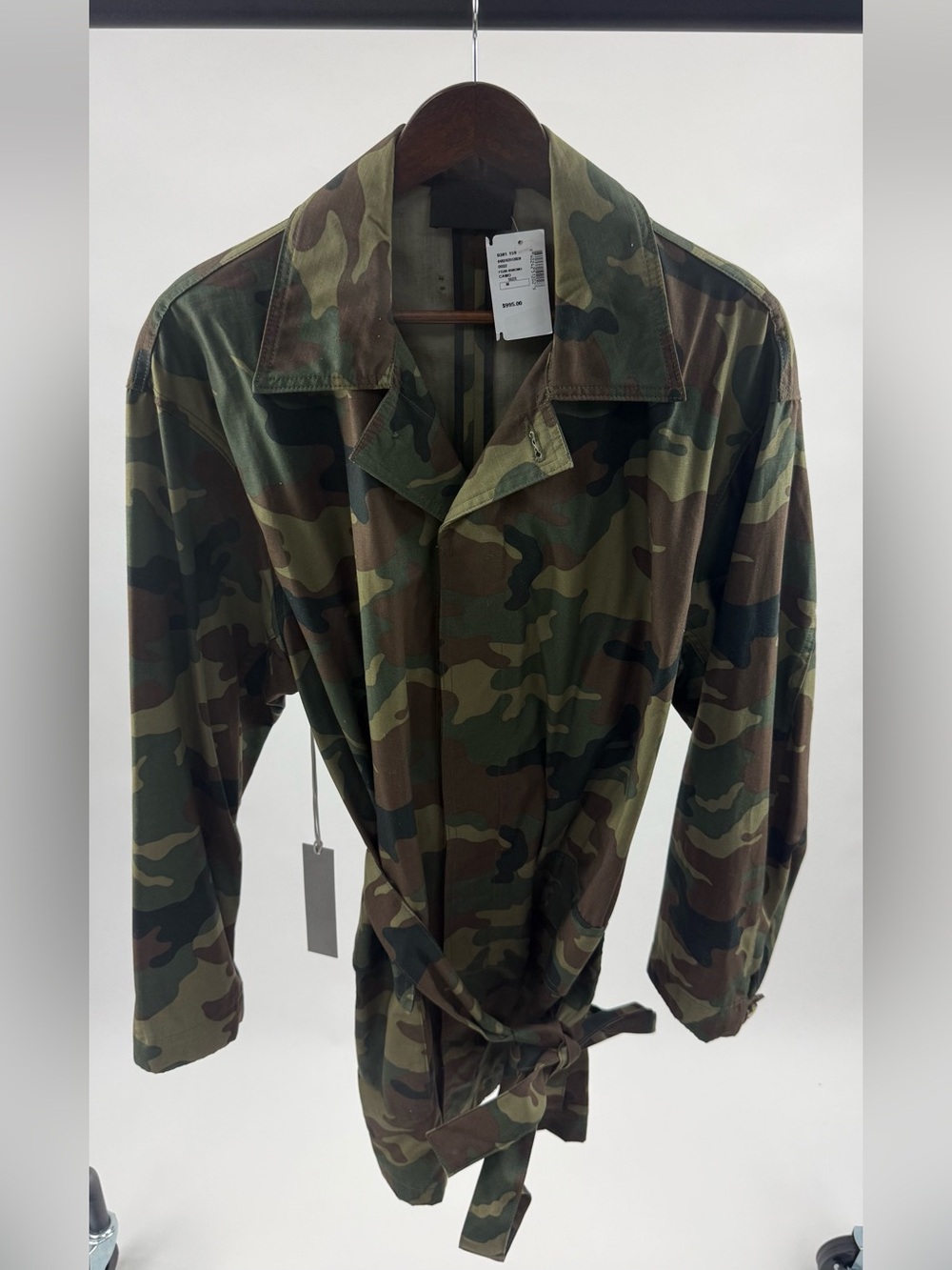 Fear of God Olive & Brown Camo Trench Coat